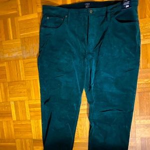J Crew NWT corduroy forest green pants